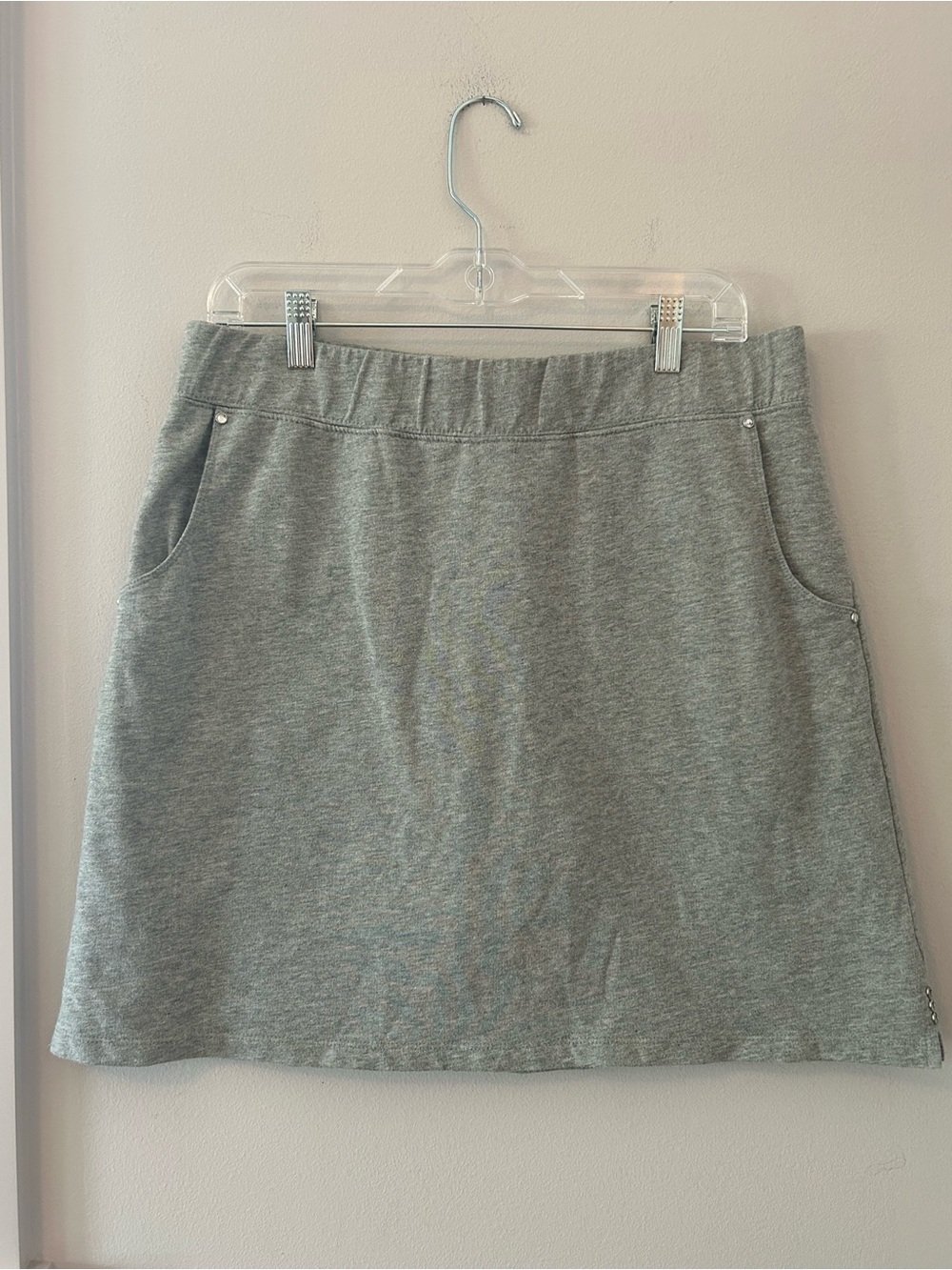 Quacker Factory Bling Heather Grey Knit Skort Size Medium